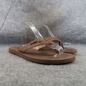 Flojos Shoes Mens 12 Sandals Flip Flop Casual Beach Surf Comfort Slip On Brown